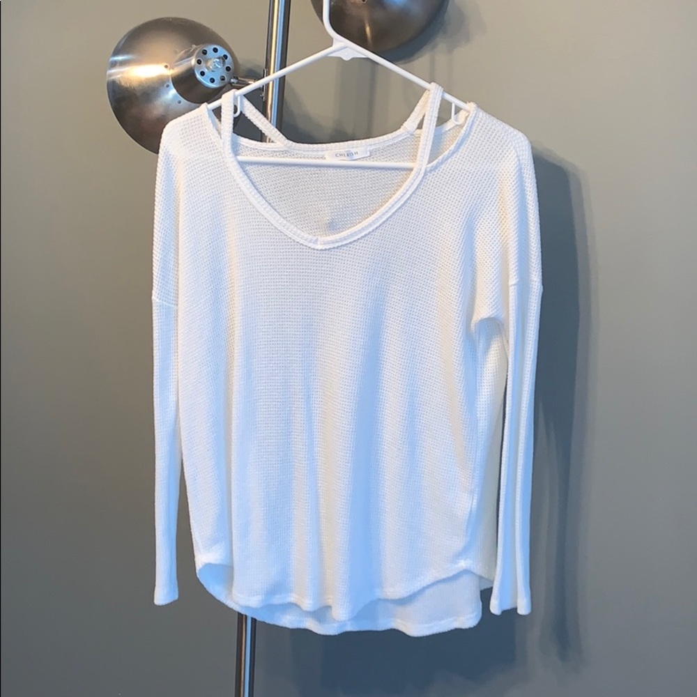 Cherish cream colored waffle knit top